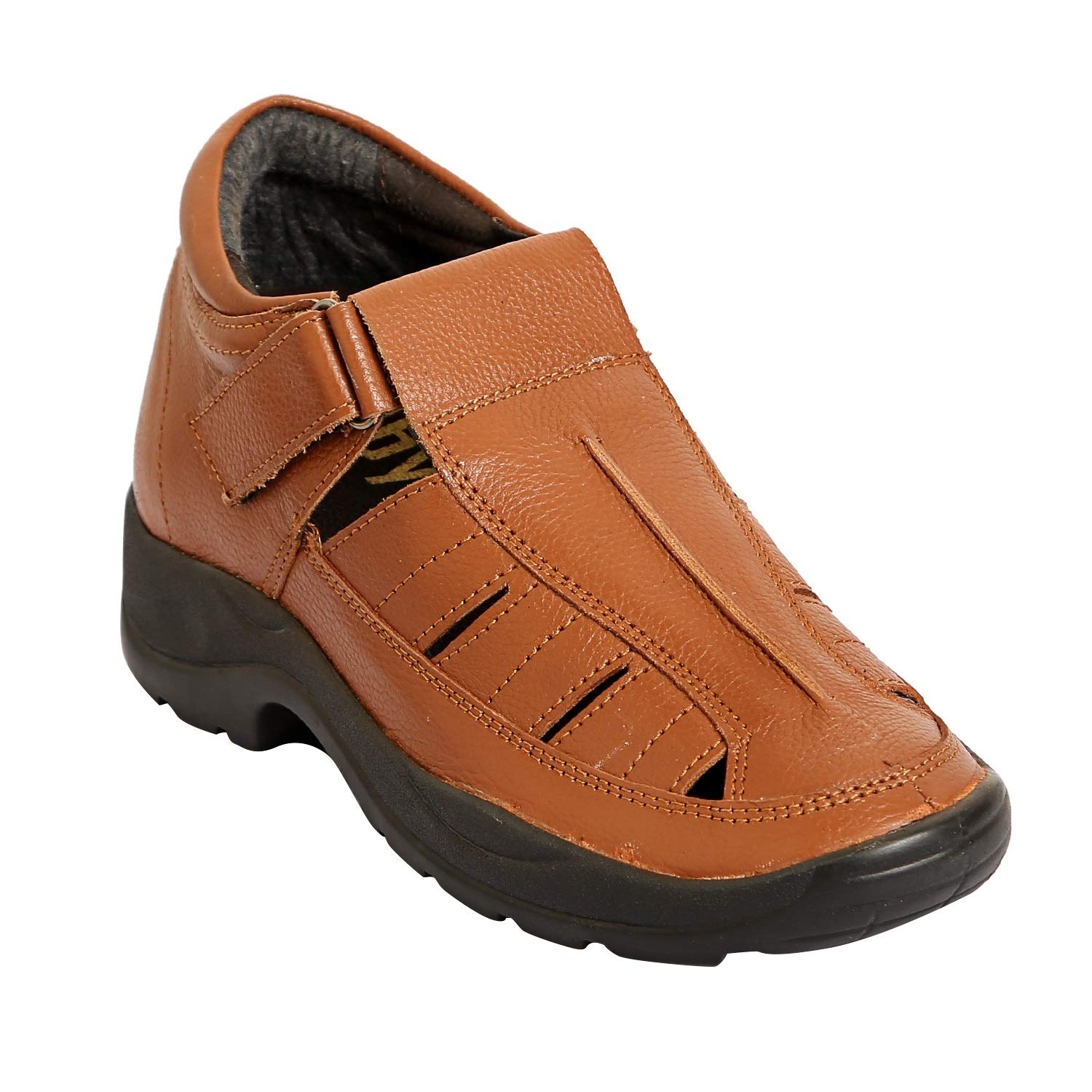 Tan sandals for men with a hidden heel-image-35