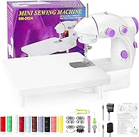 Vista 1 de Mini Sewing Machine with Extension Table, Electric Sewings Kit with Light, Dual Speed Sewing Machine for Beginners Portable Travel Automatic