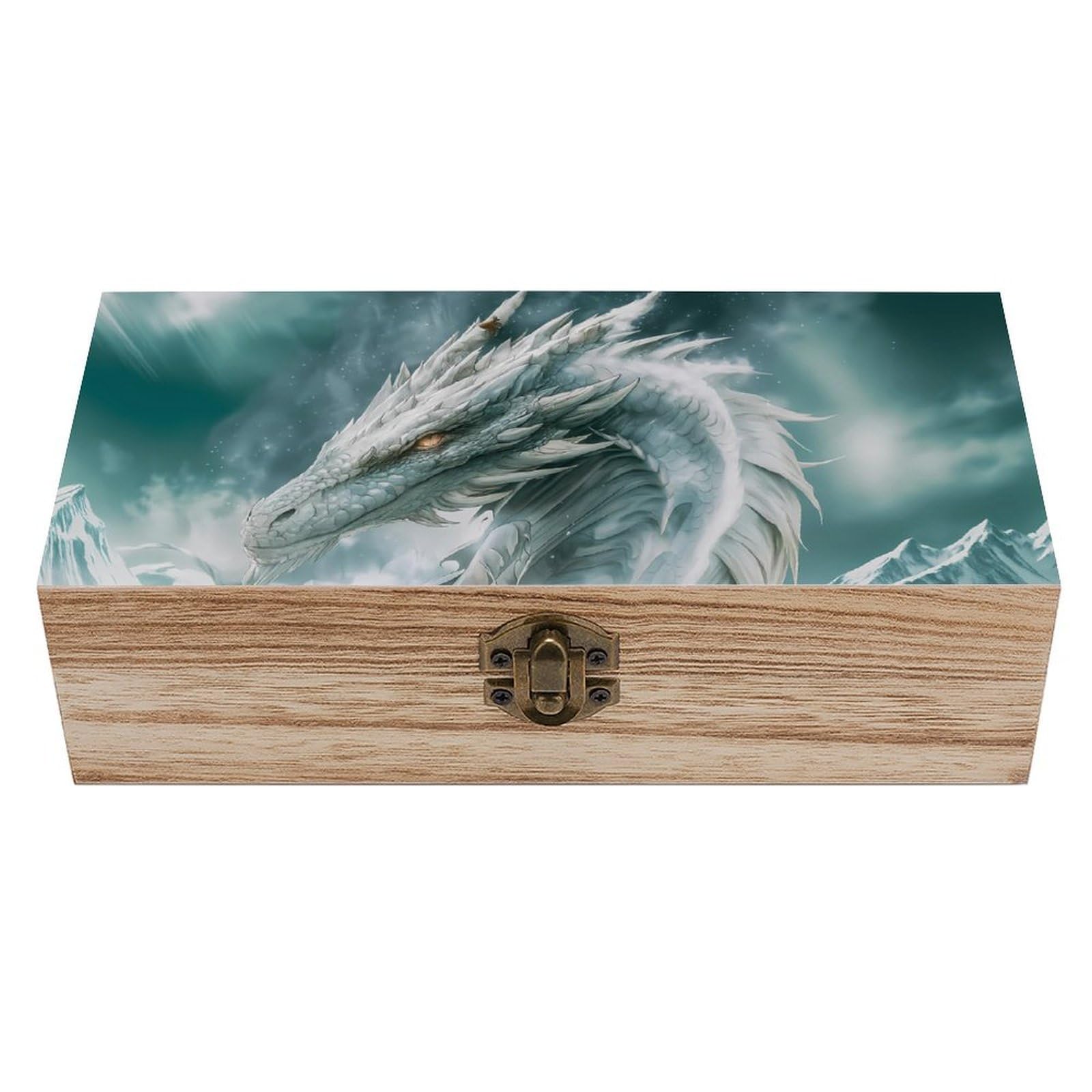 HLBSDM Majestic Wniter Dragon Retro Wooden Storage Box Jewelry Art Gift Boxs Decorative Keepsake Boxes