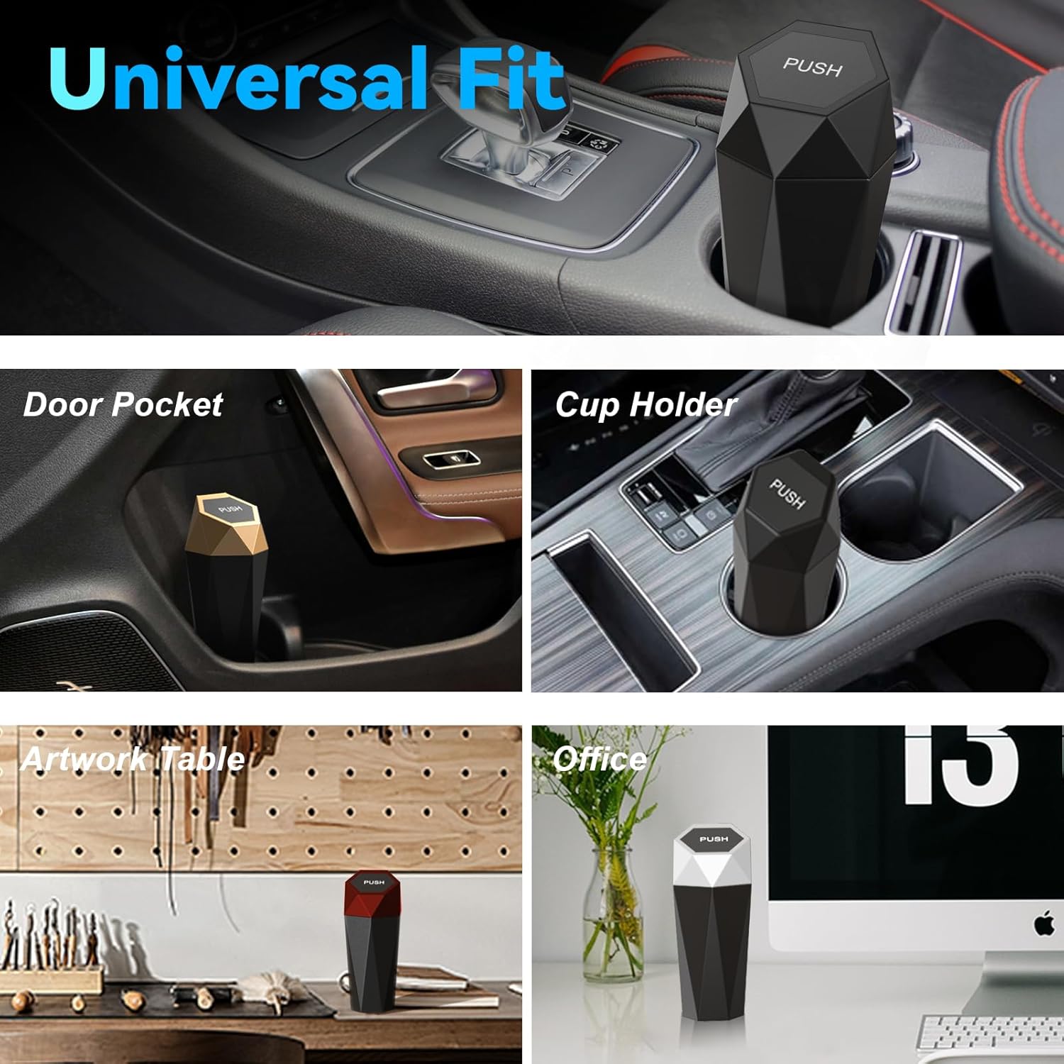 SINSEN Car Safety Hammer Flashlight, Tactical Emergency Rescue Tool and Portable Car Trash Can