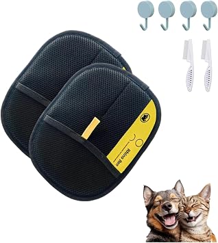 Pet Hair Remover Electrostatic Gloves, Electrostatic Pet Hair Remover, Pet Hair Removal Glove, Static Removal Gloves for Pet Hair, Reusable Hair Remover, For Couch, Furniture, Carpet, Car Seat 2pcs