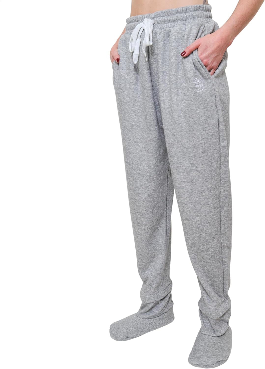 Adult Footed Sweatpants with Sherpa Fleece Lined Feet, Removeable Detachable Feet, Extremely Soft & Warm Footing