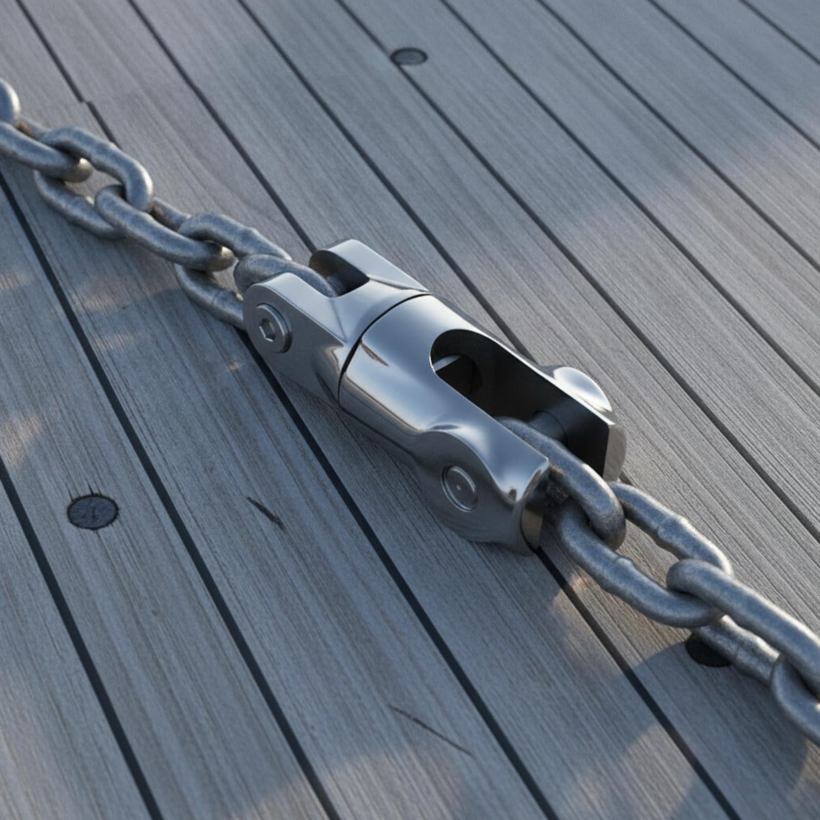 Ankerwirbel Gabel-Gabel Edelstahl Kettenwirbel Hochglanzpoliert Kettenverbinder für Boot, Yacht