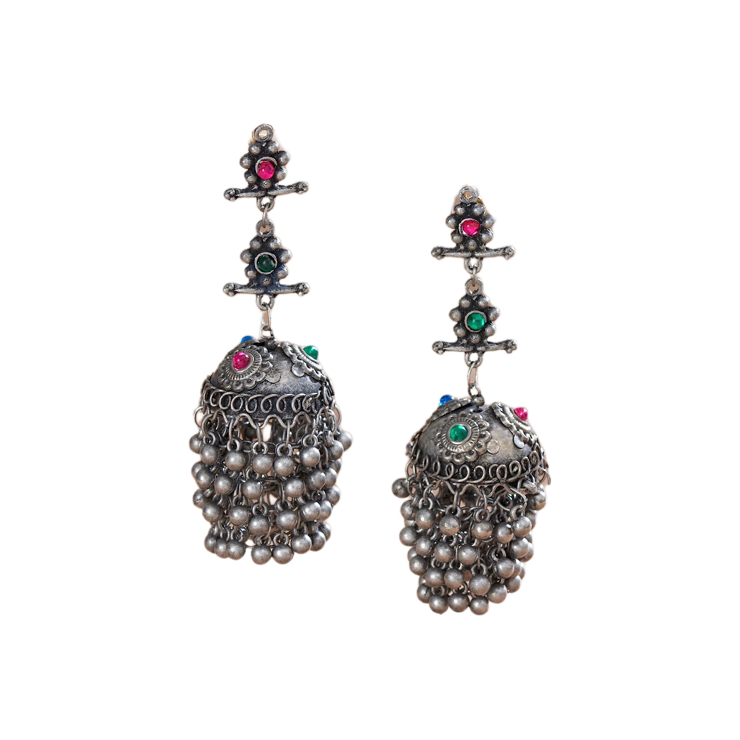 UnfoldSelf Oxidised Silver Plating Brass Dangler Jhumka Earrings for Women | Designer Afghani Big Dangler Drop Ethnic Earrings for Women and Girls (B0BDL4RSLJ) Amazon Price History, Amazon Price Tracker