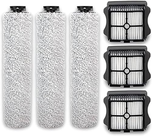 SUNWE Roller Brush and Filter Kit Replacement 6pcs. Compatible for Tineco Floor One S3 IFloor 3 Cordless Wet Dry Vacuum