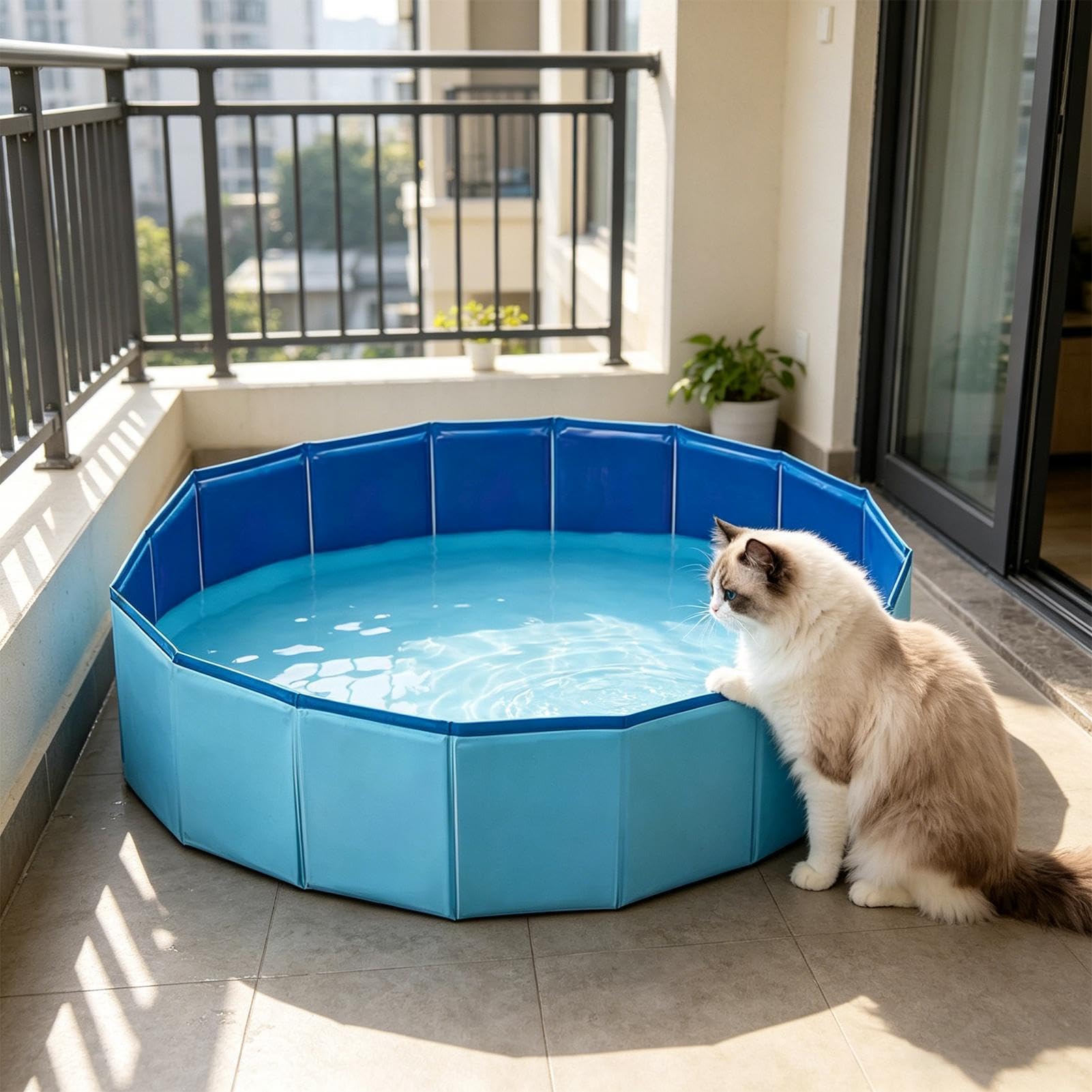 Piscina Canina Antideslizante Portátil Plegable Lavabo De 120 Por 30 | Bañera Dura Para Mascotas Adecuado En Patio Jardín Baño Interior Exterior Hogar Niños Cachorros Gatos