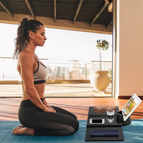 Miniatura 7 de Bandeja portavasos para sofá aisongdong - Bandeja de brazo de sofá 3 en 1 con soporte de taza giratorio 360 y soporte para teléfono, se ajusta a