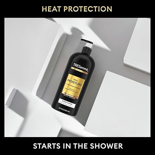 Miniatura 7 de TRESemmé Acondicionador hidratante Rich Moisture con bomba para cabello seco formulado con tecnología Pro Style, 39 onzas