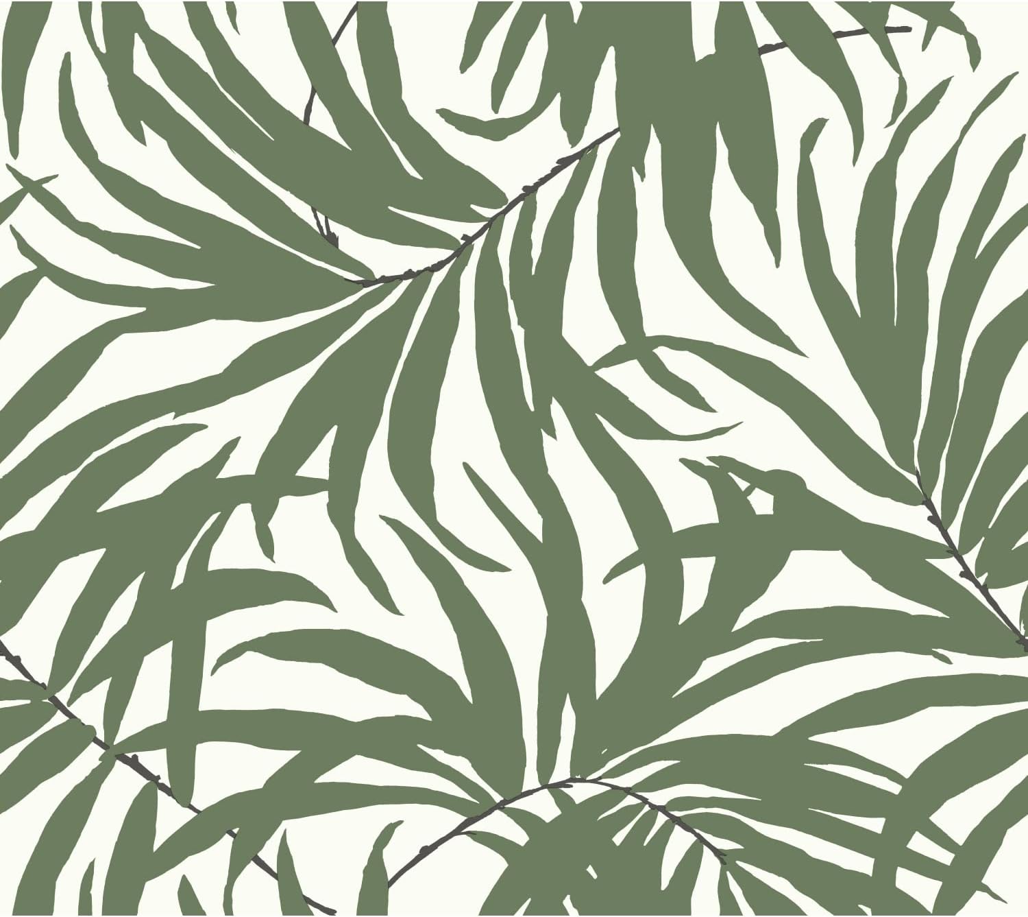 York Wallcoverings PSW1031RL Bali Leaves Green Peel and Stick Wallpaper