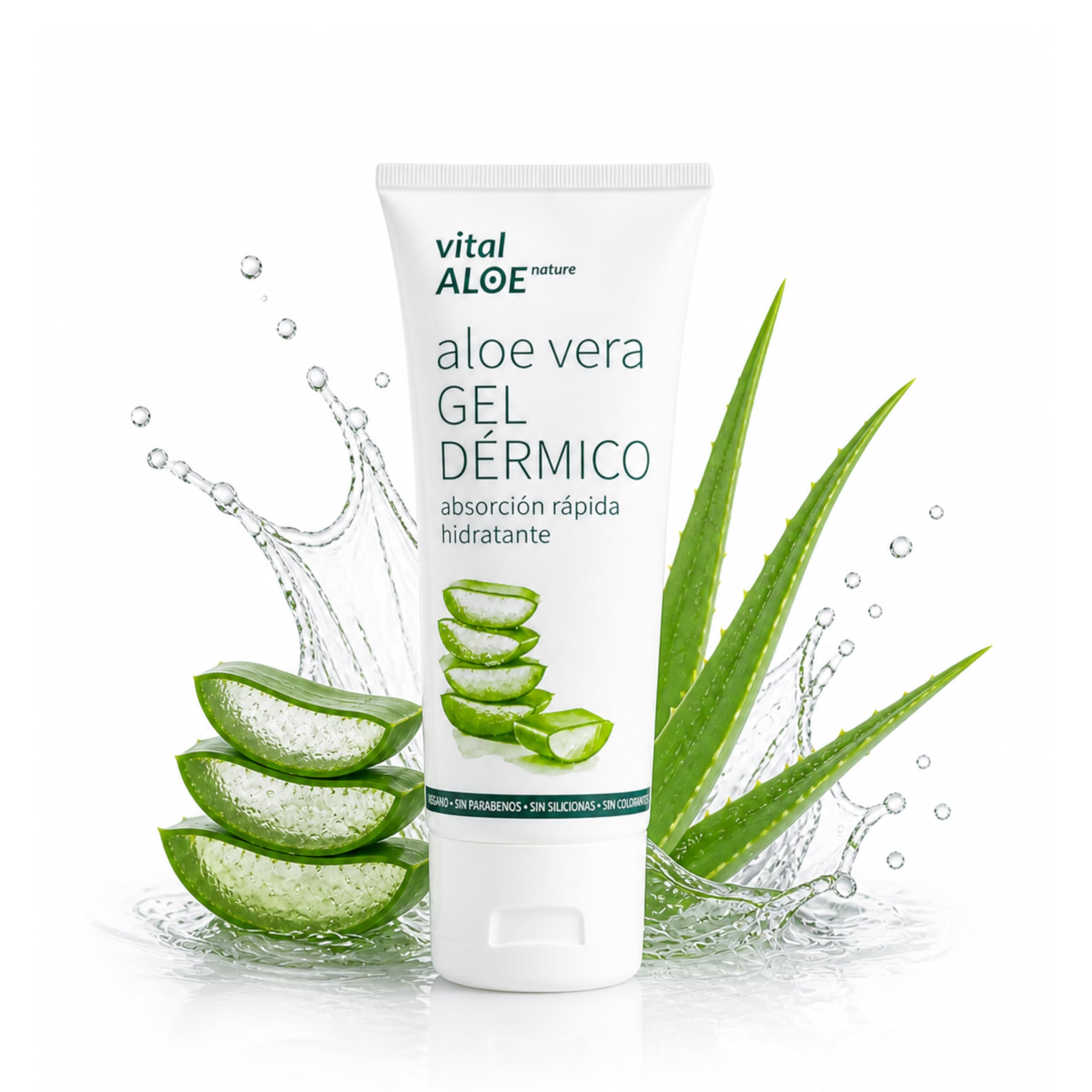 Aloe Vera Dermogel 5x75 ml | Feuchtigkeitsspendendes Gel für Gesicht und Körper mit Bio-Aloe Vera | After Sun und Nach der Haarentfernung | Schnell Einziehend, Vegan, Ohne Parabene und Silikone