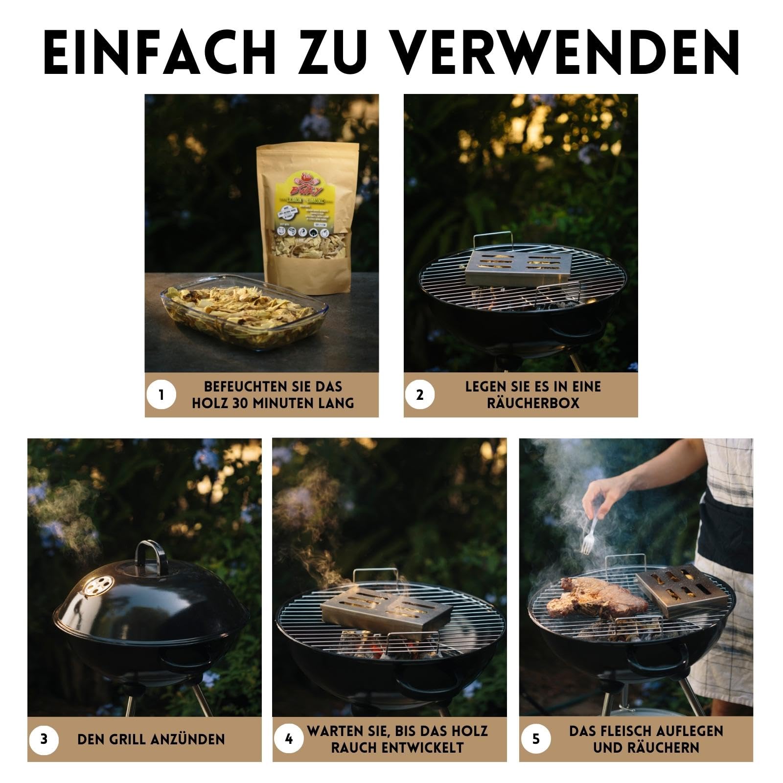 QUBE Räucherpellets Knoblauchmischung – 0,9 Kg, Natürlicher Grillrauch, Für Smoker & Grills