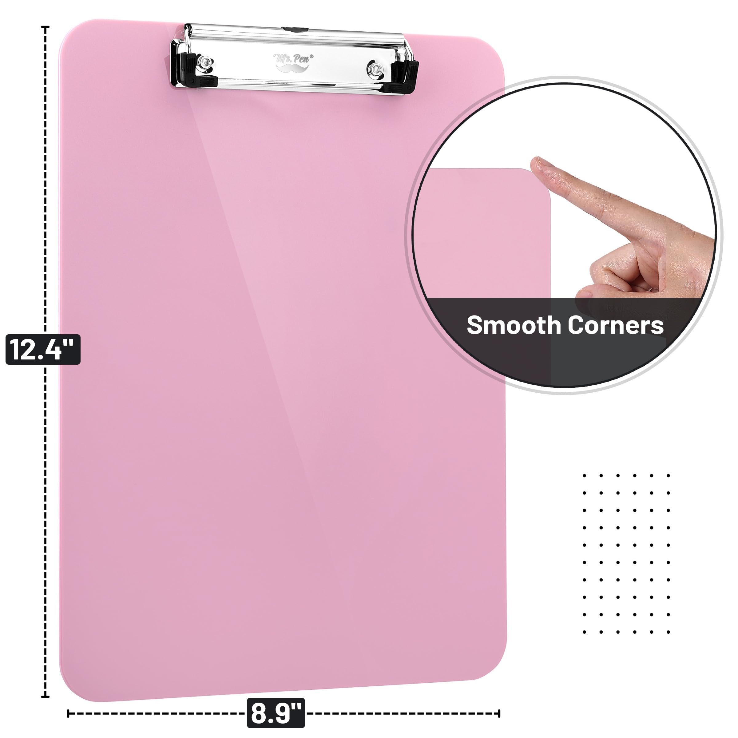 Careys Pink Plastic Clipboard, 12.5' x 9', Kids & Adults Clipboard - Image 2