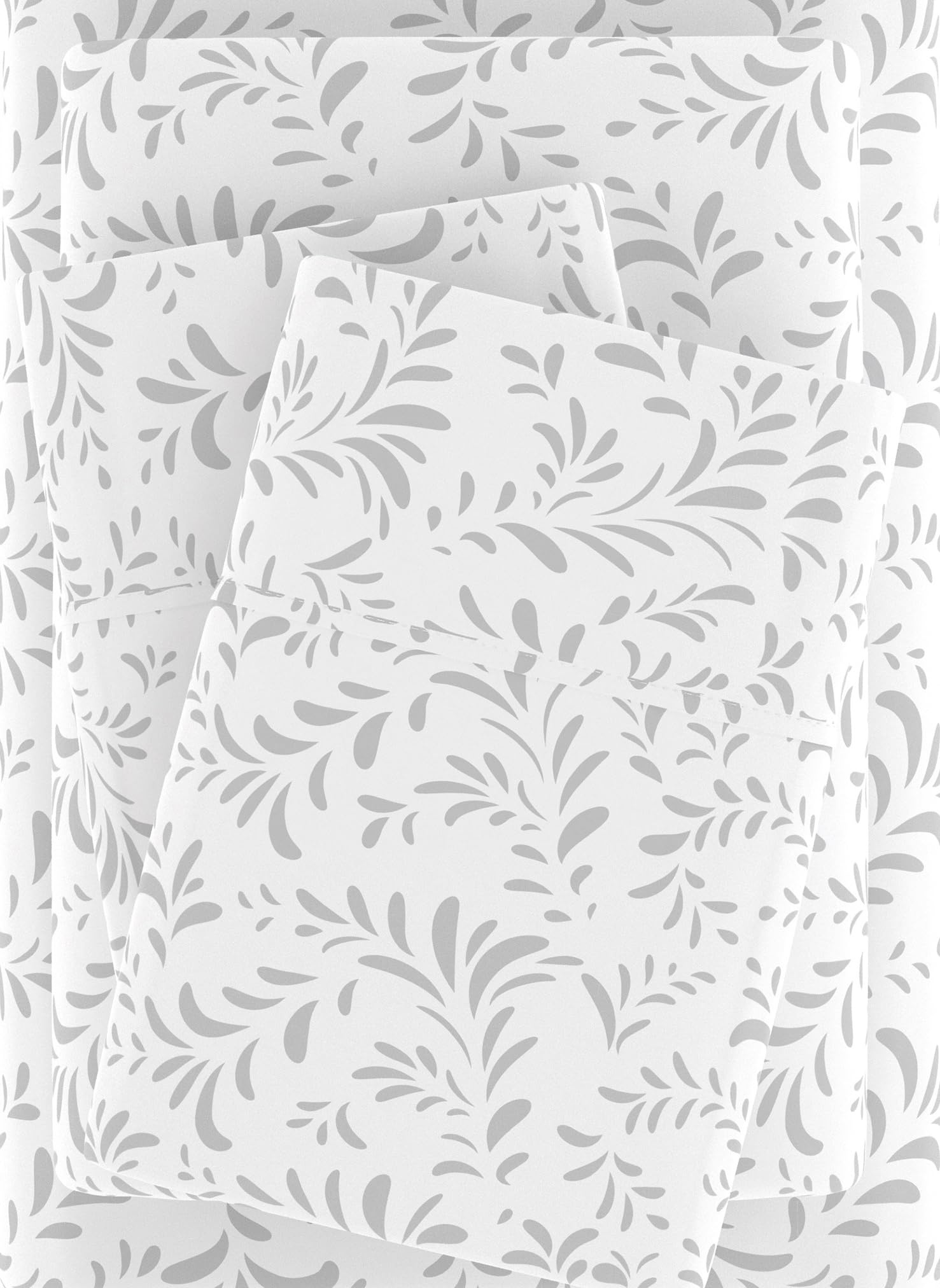 Linen Market 4 Piece King Size Sheets (Gray Vines) - Sleep Better Than Ever with These Ultra-Soft Cooling King Sheets for Your King Size Bed - Deep Pocket Fits 16" Mattress