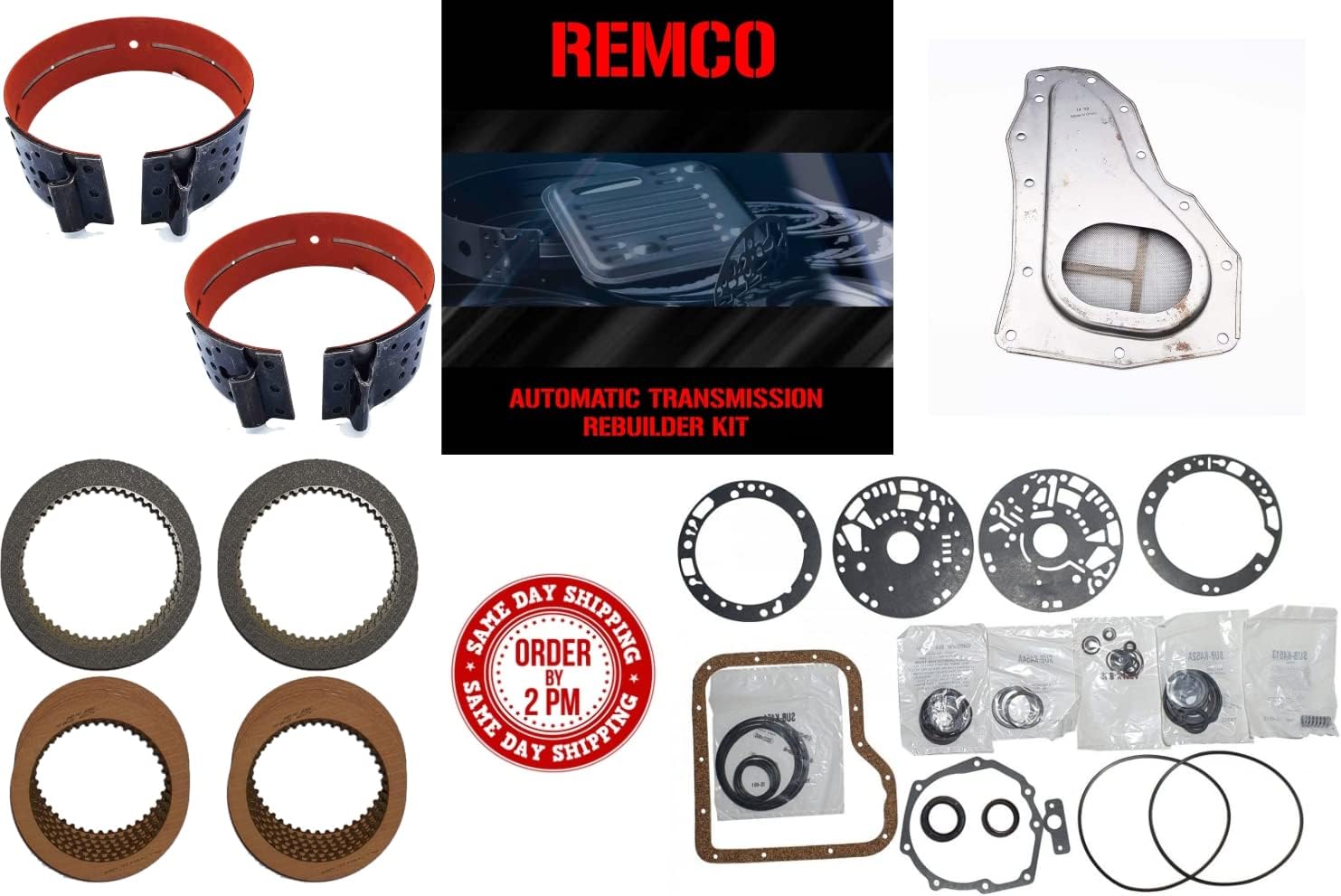 L4N71B E4N71B(83-UP) TRANSMISSION REBUILT KIT WITH OVERHAULT KIT CLUTCHES FRONT BAND PUMP BUSHING AND FILTER