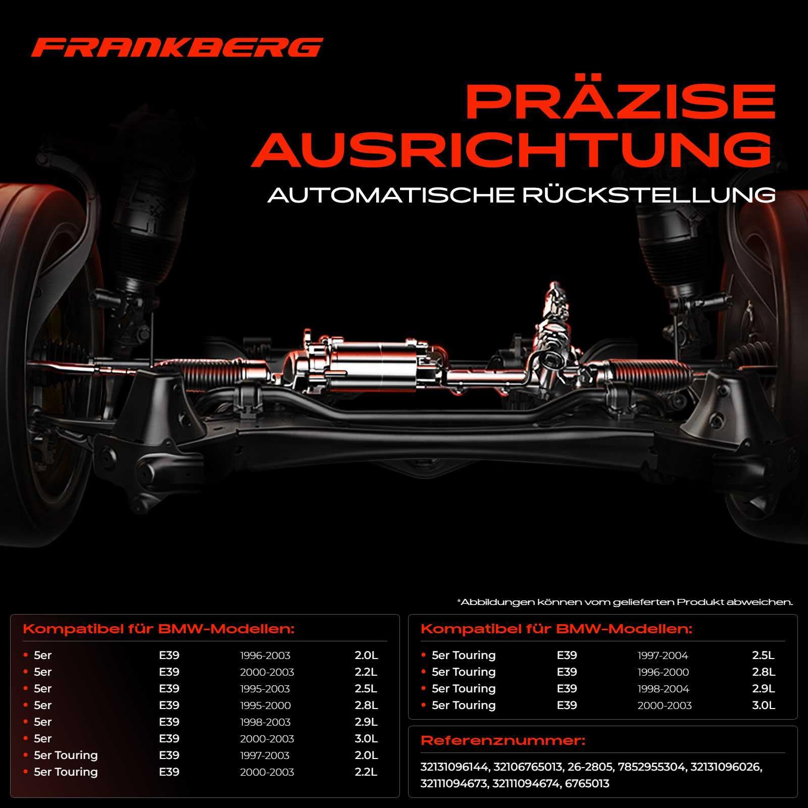 Frankberg Lenkgetriebe Servolenkgetriebe Hydraulisch für Linkslenker Kompatibel mit 5er E39 2.0L-3.0L 1995-2003 5er Touring E39 2.0L-3.0L 1997-2004 Replace# 32111094674