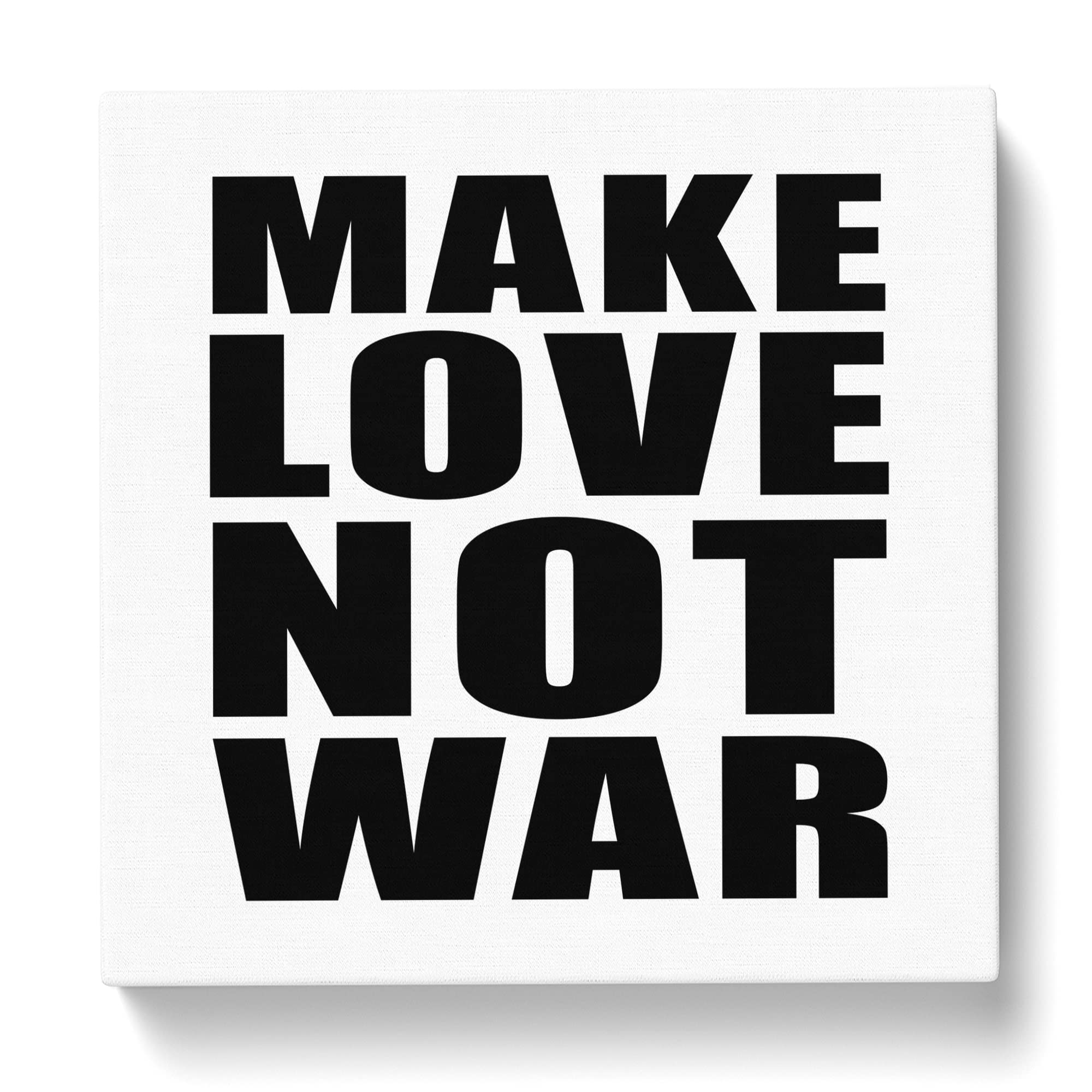 Make Love Not War Modern Typography Quote Canvas Print, Mixed, 35L x 35W cm - Image 3