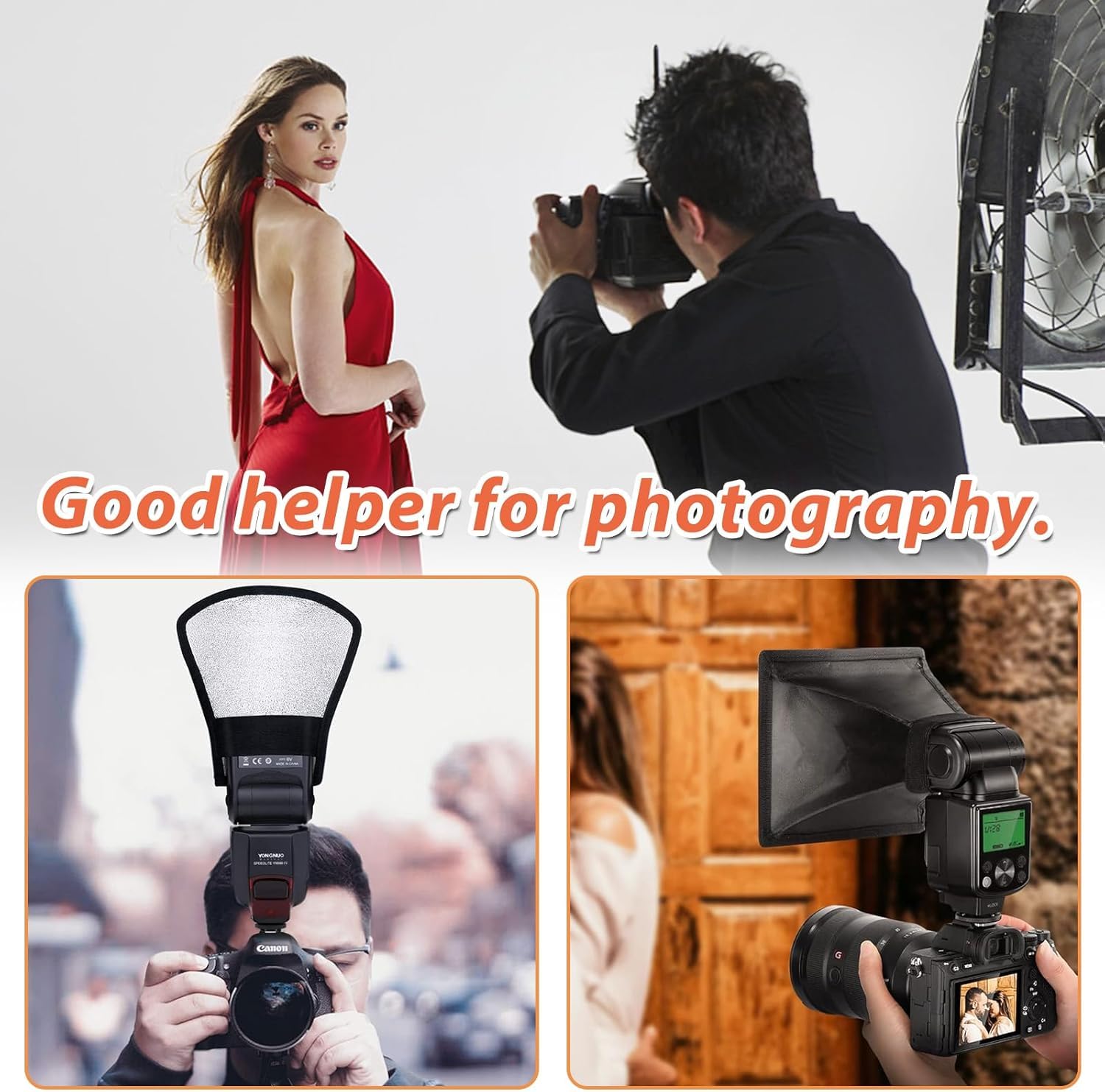2 Pezzi Diffusore Flash, Flash Diffusore Argento Riflettore, Universale Diffusori Piccolo Portatile Speedlight Softbox Riflettore, Accessoires pour Appareils Photo