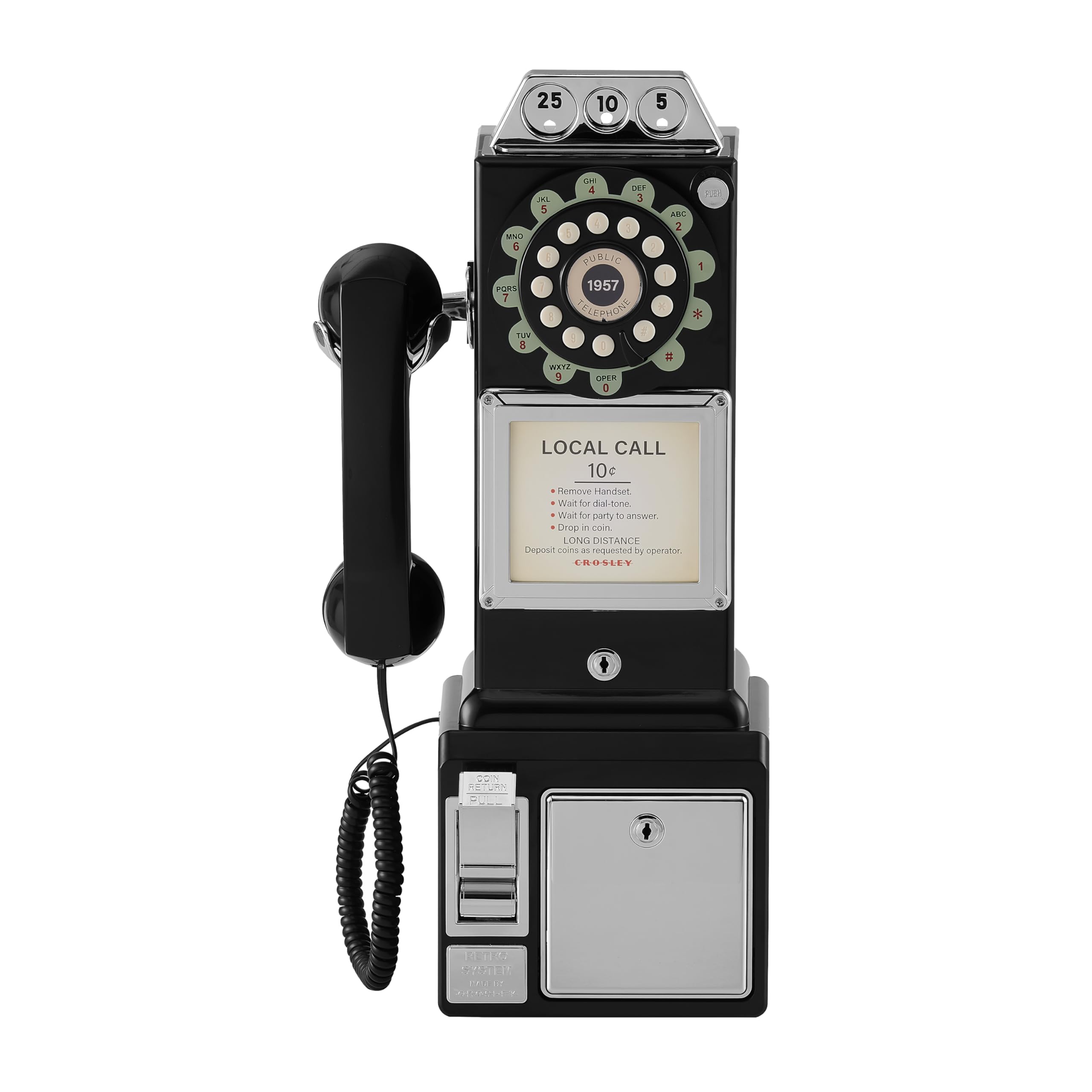 Amazon | 50sアメリカ公衆電話 PAY PHONE ブラック | Crosley | 電話機本体