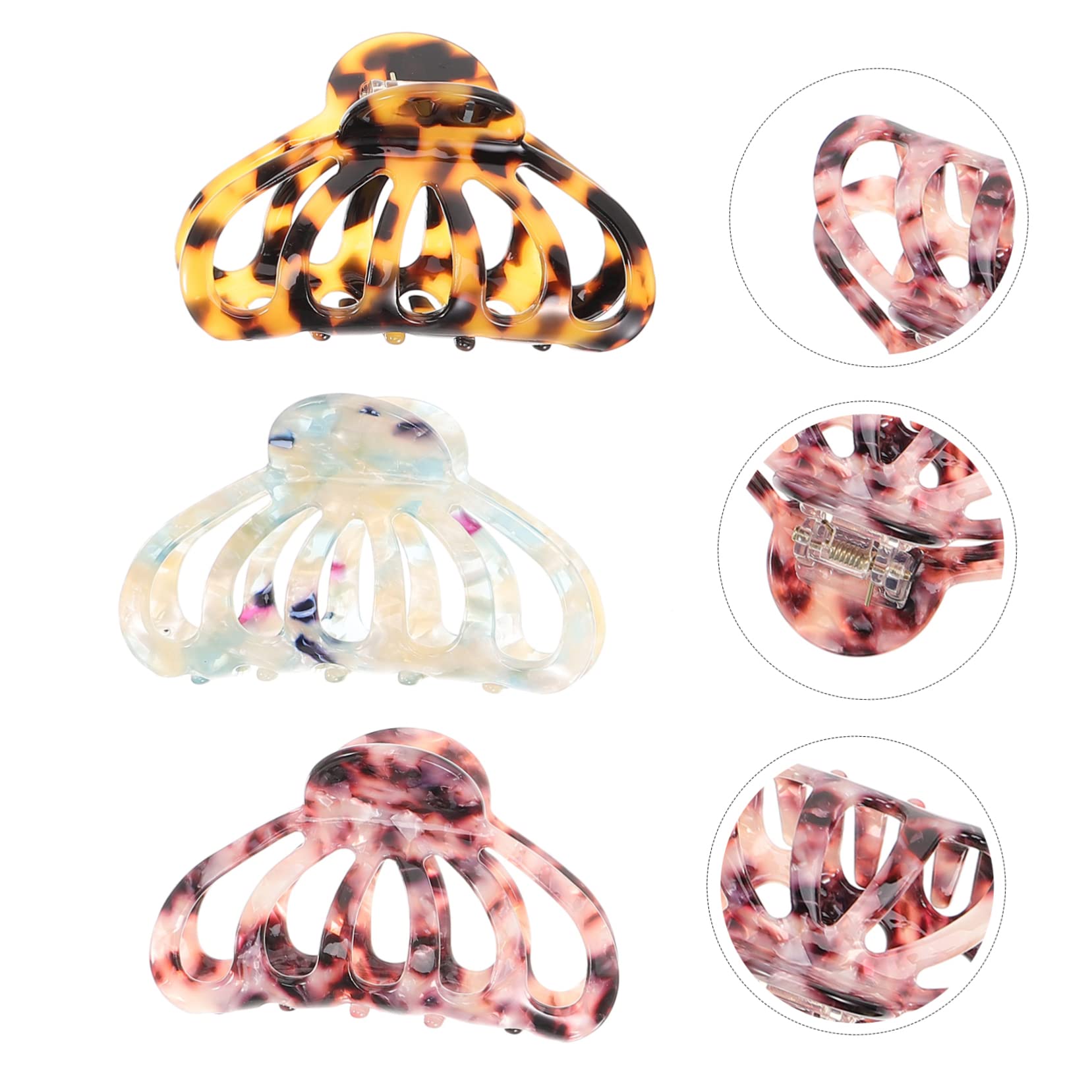 MAGICLULU 4 Set Di Fermagli Per Spessi Da Donna Grandi Fermagli Anti-scivolo Per Feste Uso Quotidiano 3 Pezzi * 4