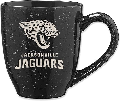 Miniatura 101 de Rico Industries, NFL Football - Taza de café de 16 oz de cerámica moteada, grabada con láser y de color de los equipos de fútbol americano de la NFL