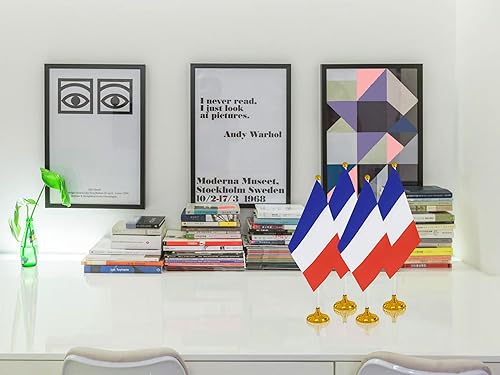 Miniatura 20 de WXTWK Paquete de 12 banderas argentinas de escritorio con base de soporte, decoración de celebración para eventos y eventos