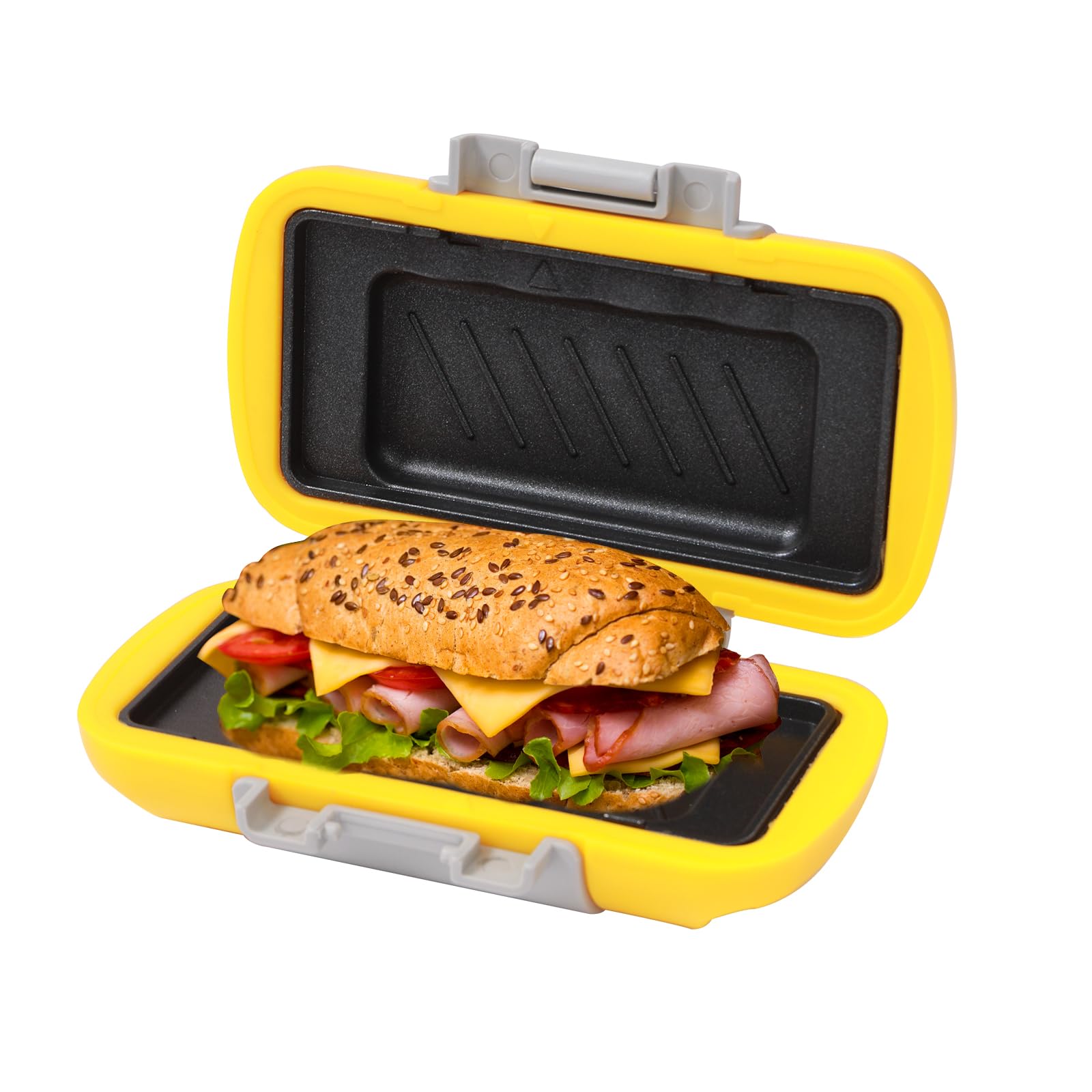 HeMaSe Microwave Toastie Sandwich Maker, Nonstick Plate Microwave Panini Grilled Cheese Maker, Versatile Wireless Small Toaster Hot Dog, Dishwasher Safe, Fast Cooking for Breakfast, Snacks， Yellow