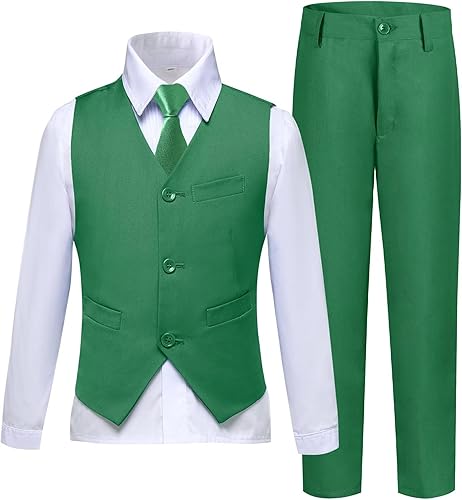 Boys Suits Size 7 Green Suits for Boys Formal Dress Clothes Ring Bearer Outfits 