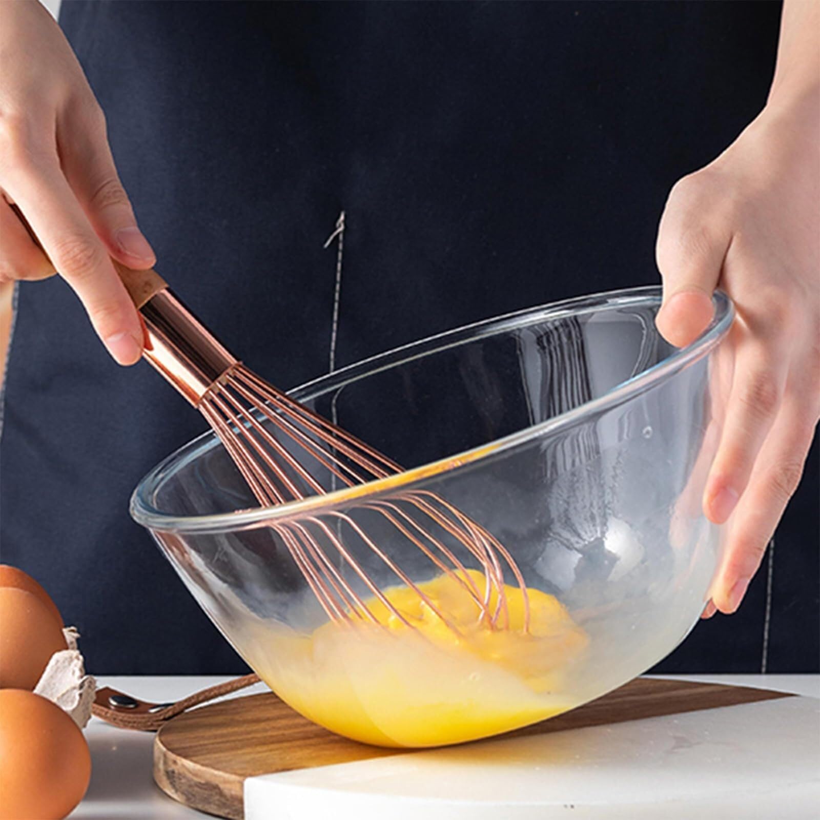 Frusta Da Cucina Sbattitore Manuale Frullino For Le Uova In Acciaio Inossidabile Con Manico In Legno For A Palloncino Manuale For Cucinare Mescolando Frullando Frullatore Efficiente(20x4x10.2cm)