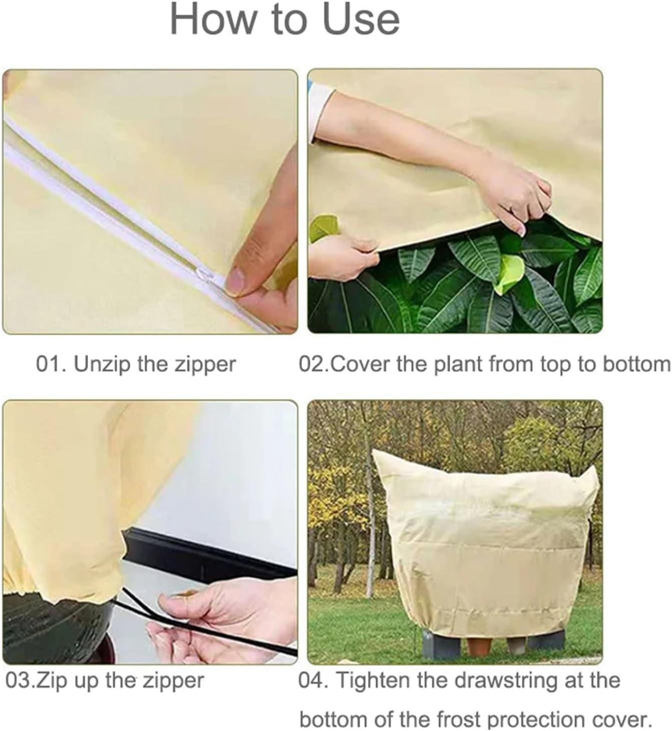 Plant Covers Freeze Protection, Winter Cold Weather Frost Blankets, Frost Protection Cloth(White,60x80cm)
