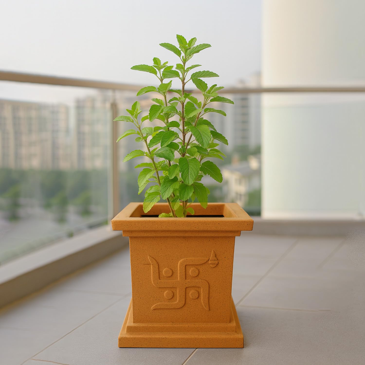 Go Hooked Tulsi Pot - Traditional Indian Planter -8