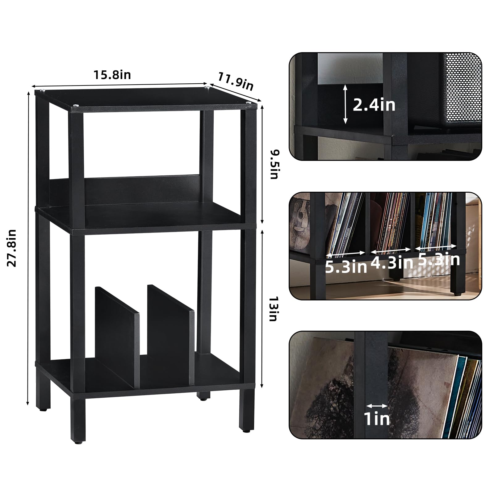 LELELINKY Mesa de impresión de 3 pisos con ruedas