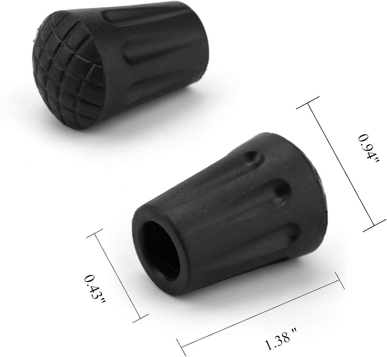 BornFeel Trekking Pole Replacement Tips 16 Pack Hiking Pole Rubber Tips Walking Stick Tips End Caps Protectors