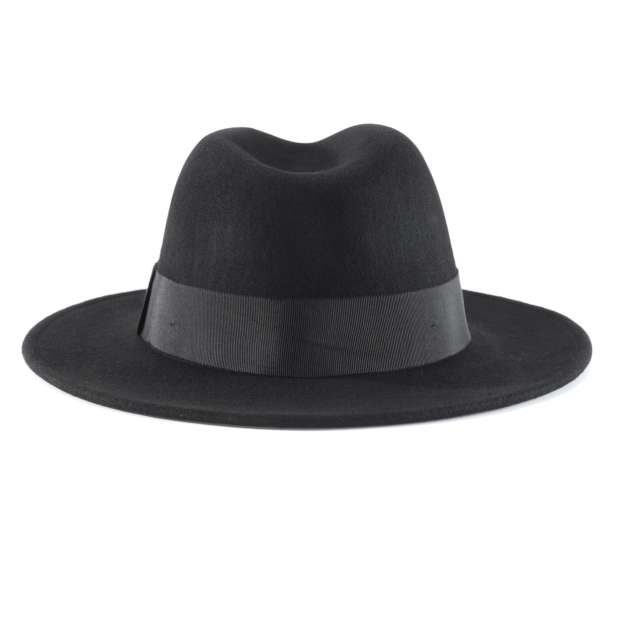 Home Prefer Sombrero Fedora de lana para hombre con banda clásica de ala ancha para hombre y mujer, sombrero de vestir Panamá