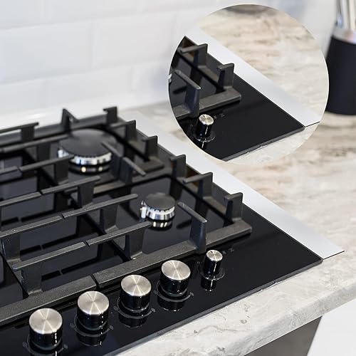 Miniatura 3 de 2 tiras de acero inoxidable cepillado 304 de acero inoxidable cepillado, para rellenar huecos, para cocina, bricolaje (plata, 2 x 30 pulgadas)