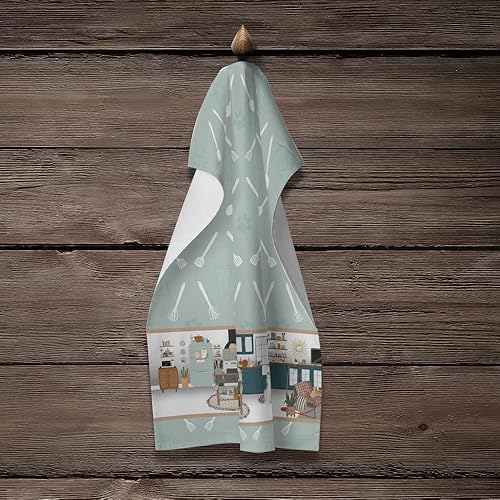 Miniatura 4 de Caroline's Treasures WDK6020KTWL Grey Siberian Husky in The Kitchen Kitchen Towel Dish Cloths Guest Hand Towel Decorative Bathroom Towel for