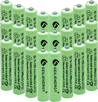 AAA NiMH Rechargeable Batteries for Solar Lights Triple A 600mAh 1.2V Solar Batteries Pre-Charged 24 Pack