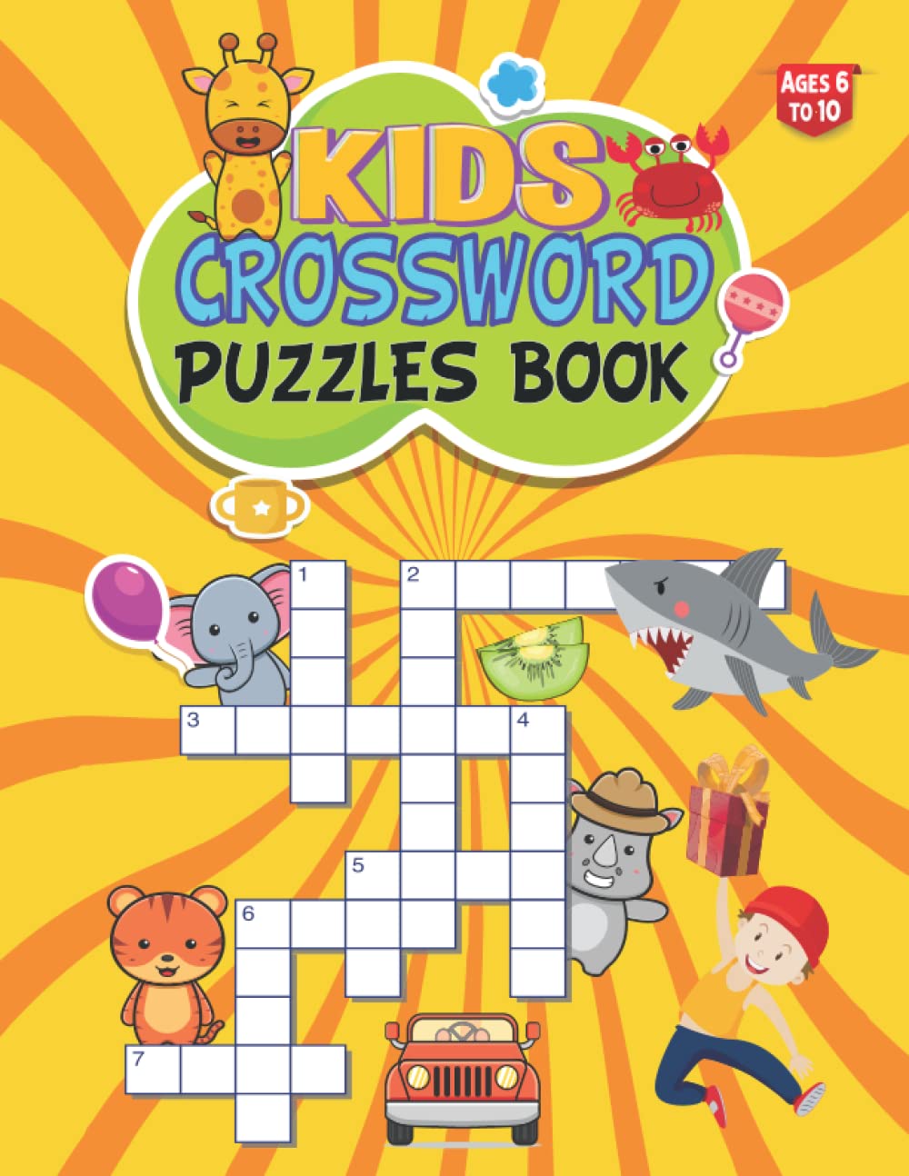 Kids Crossword Puzzles Book Ages 6 to 10: crosswords for clever kids buster brain games, Easy Puzzle Books (Crossword and Word Search Puzzle Books for Kids)