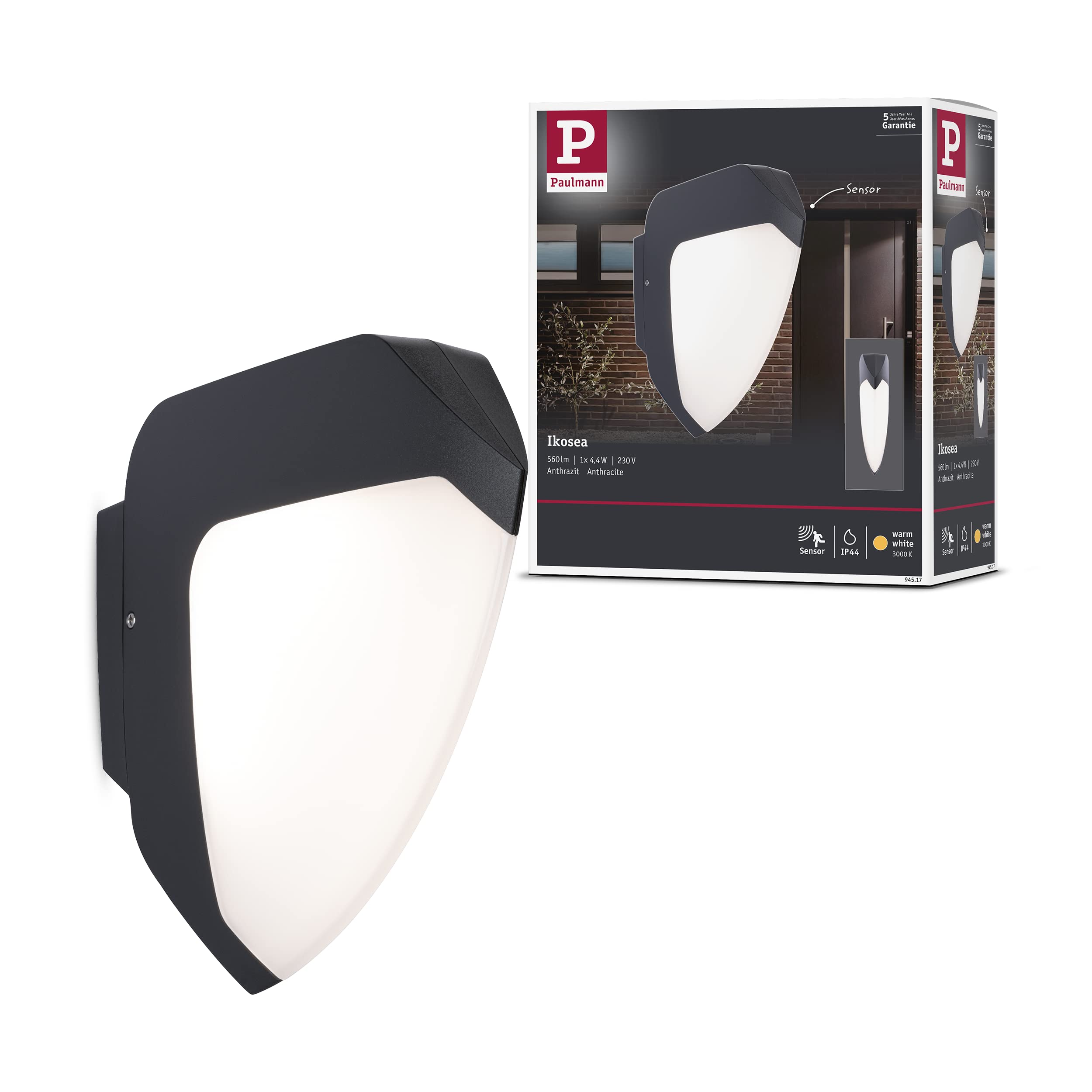 Paulmann Ikosea Sensor Outdoor Wall Led 3,000 K