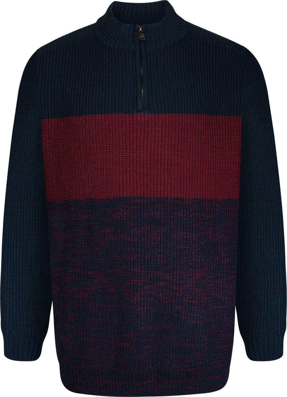 Uptheir Mens Sparrow Marl Colour Block Sweater - Blue - 6XL