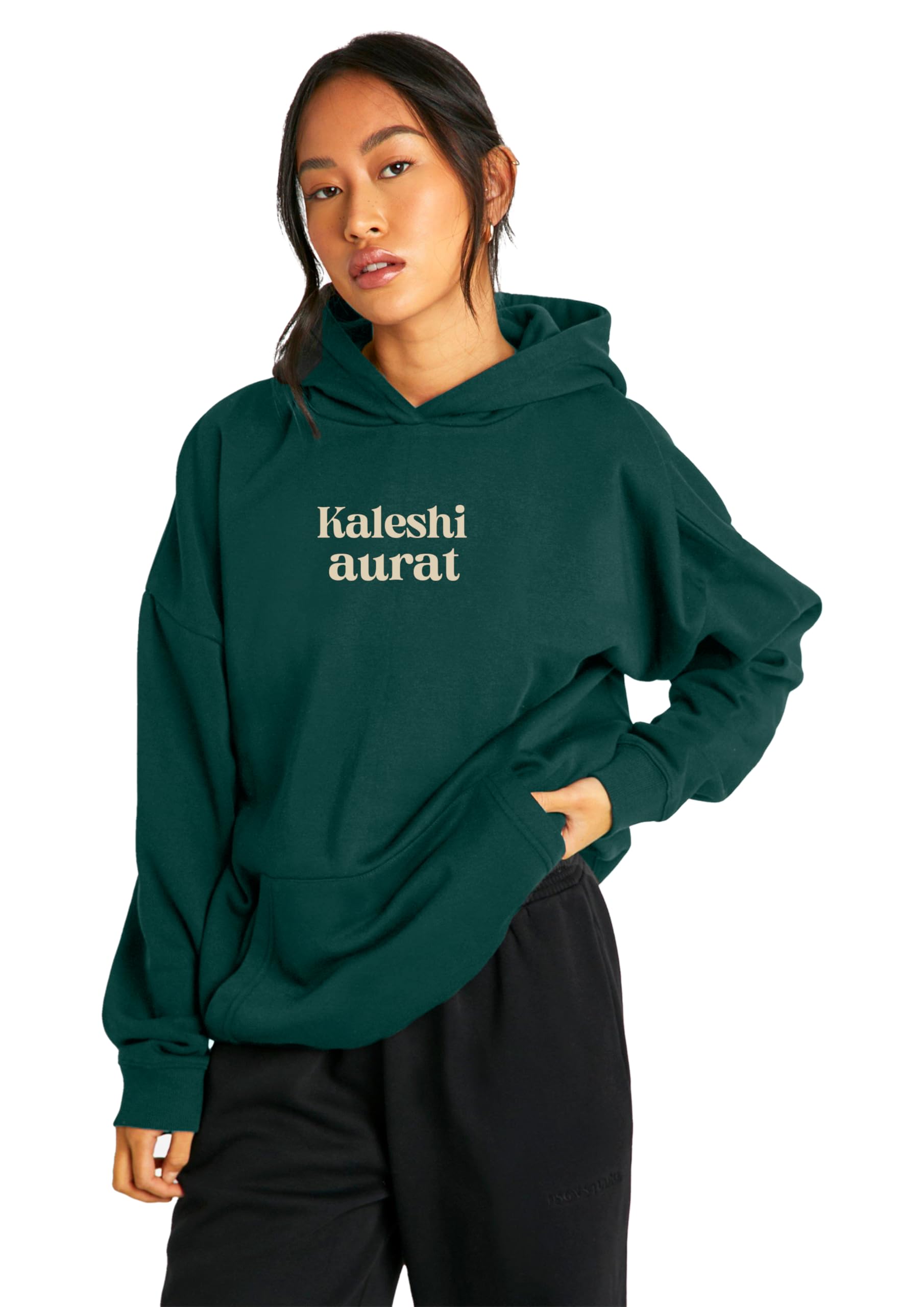 besick Calm Adami Kaleshi Aurat Printed Oversized Stylish Hooded Neck Couple Hoodies(BeigeMen/GreenWomen)-picture-52