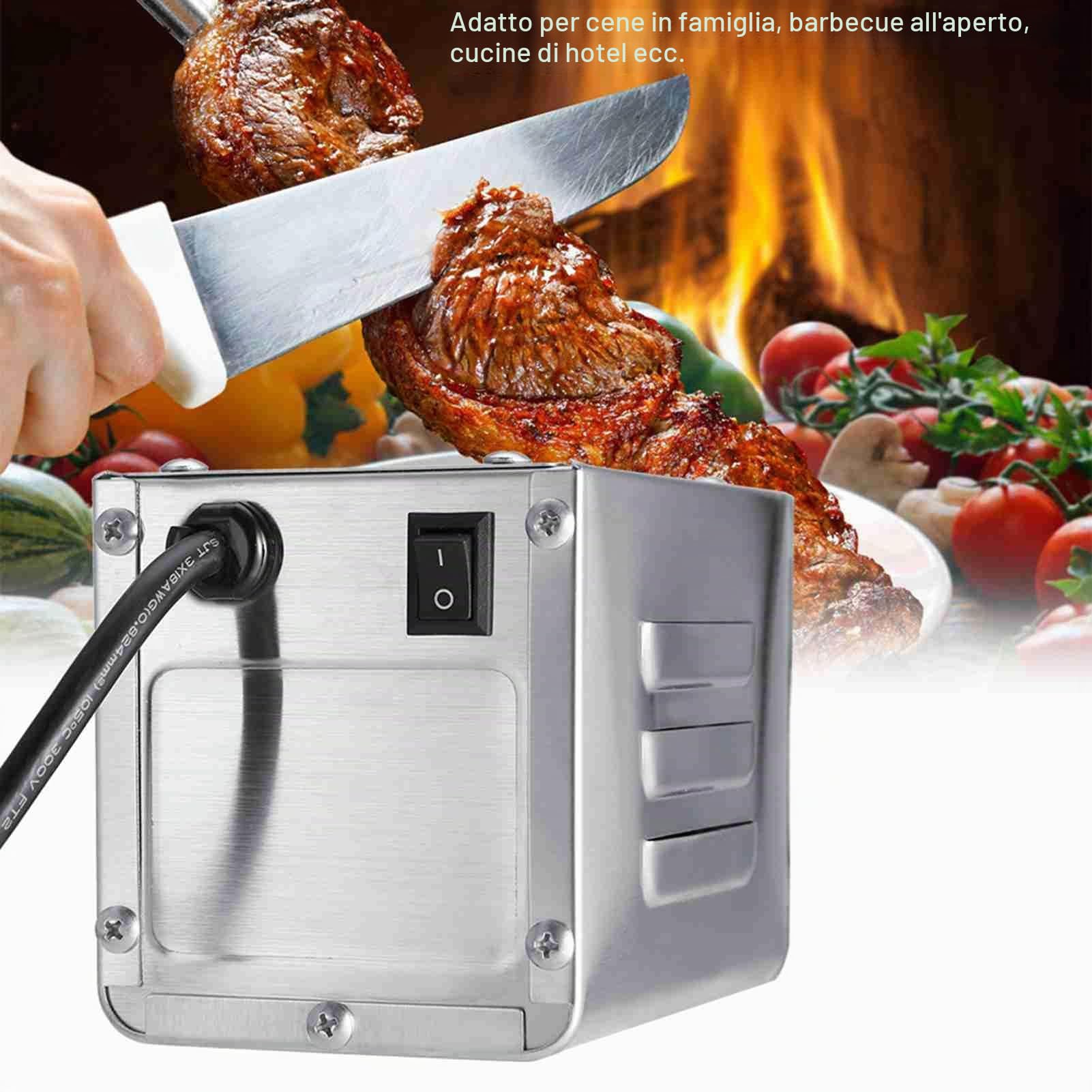 Motore Grill in Acciaio Inox, Motore Elettrico girarrosto da 50-70KGF per Barbecue per spiedini(EU 220V)