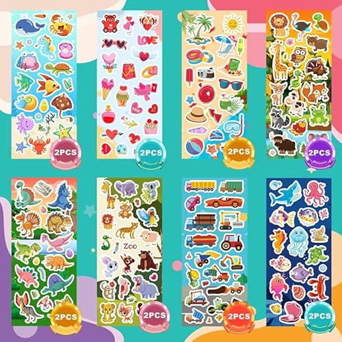 image for SWARKOL 48 Sheets Stickers for Kids, Cute Stickers Variety Pack for Sc
