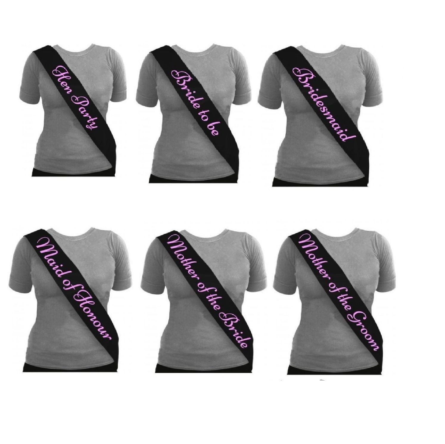 Black with Pink Text Team Bride Hen Night Do Party Sashes Bride to Be Bridesmaid Sash (Chief Bridesmaid)