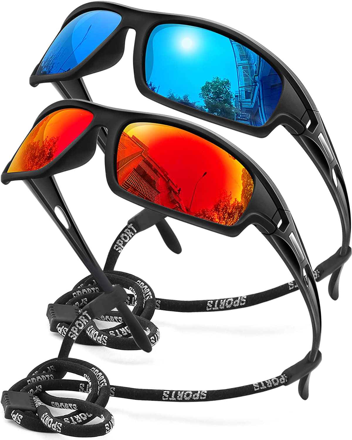 Sportowe okulary przeciwsłoneczne dla mężczyzn, 100% ochrona przed promieniowaniem UV, nietłukące się okulary przeciwsłoneczne do wędkowania, jazdy samochodem