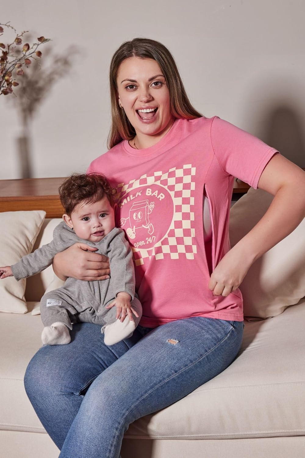 Maternity Nursing Tops for Women Breastfeeding Shirts Summer with Zipper Pregnancy Clothes Cotton