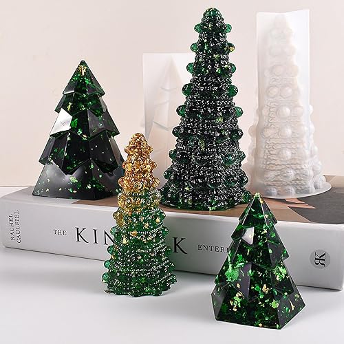 Miniatura 4 de 4 moldes de resina para árbol de Navidad, molde de silicona 3D para fondant, vela, jabón, bomba de baño, yeso, resina epoxi, manualidades de Navidad