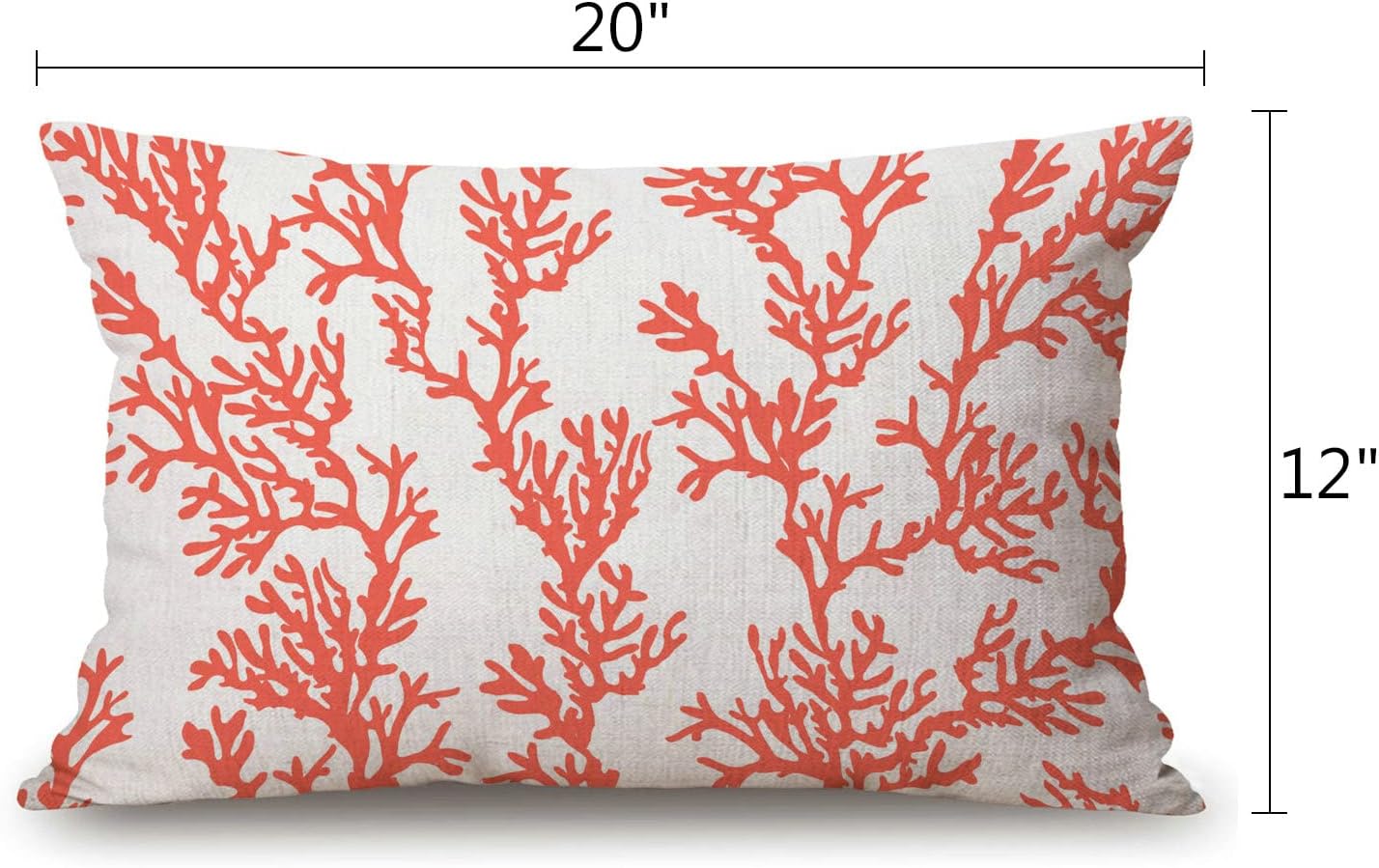 Solekla Tropical Pattern with Corals Waist Lumbar Cotton Linen Throw Pillow case Cushion Cover for Sofa Home Decorative Oblong 12x20 Inches - Image 2