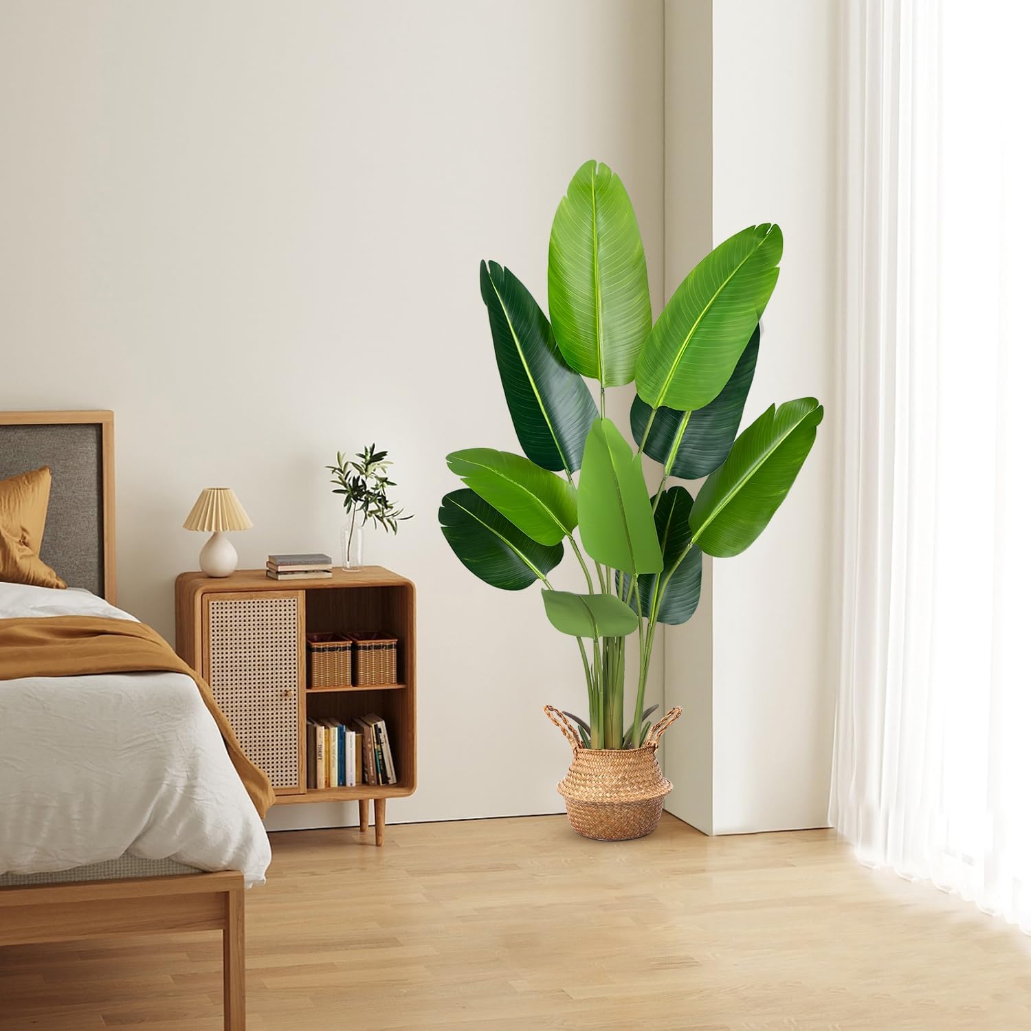 Plante Artificielle Oiseau de Paradis 170 cm, Palmier Tropical Artificiel avec 11 Feuilles, Plantes artificielles en Pot pour l'intérieur et l'extérieur, Maison, Salon, Bureau, Jardin