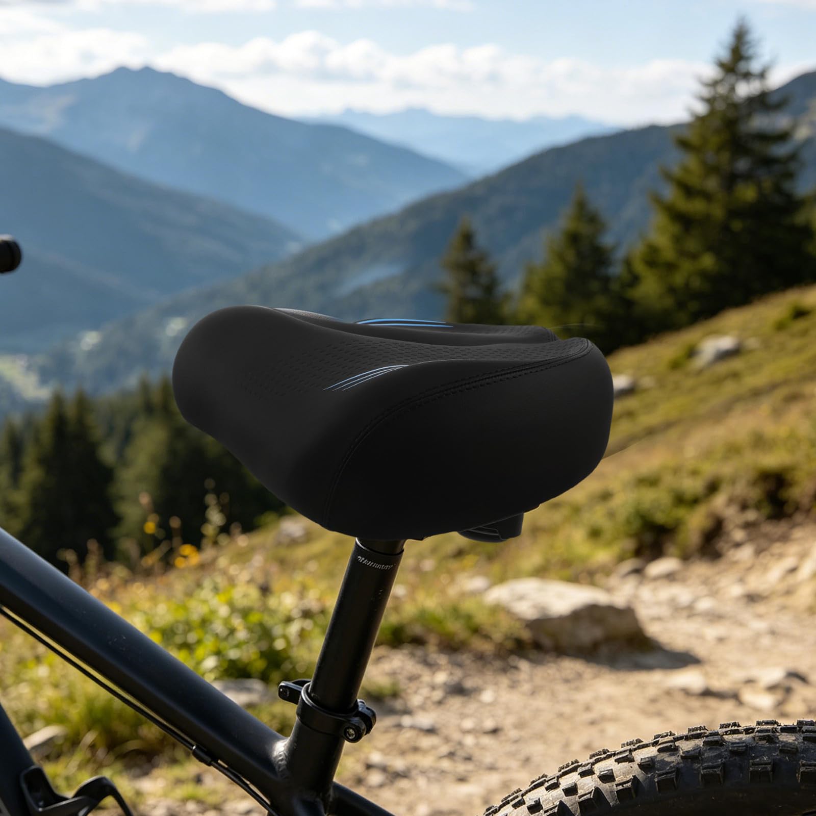 Toyvian Sella per Bici da Città Ergonomica senza Naso in Pu Imbottita, Extra Larga Struttura in Metallo, per Esercizio e Pendolarismo per Uomo e Donna