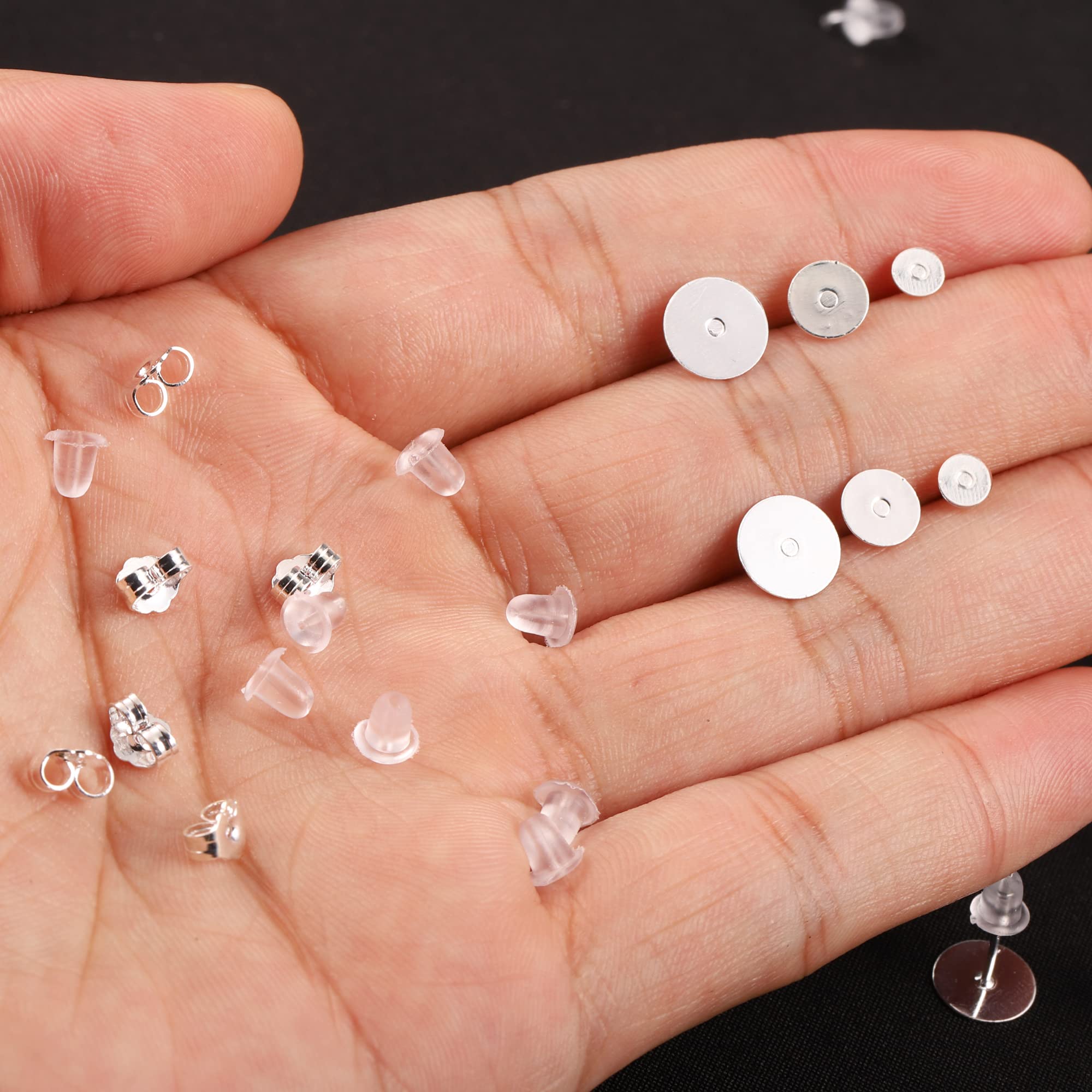 Earring Posts for Jewelry Making Flat Pad Hypoallergenic Earring Studs for DIY Earing Making(200 PCS)